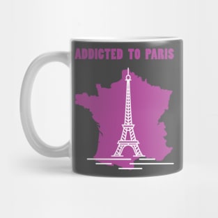 Addicted To Paris, Paris Lovers, Eiffel Tower Lovers, France Map Mug